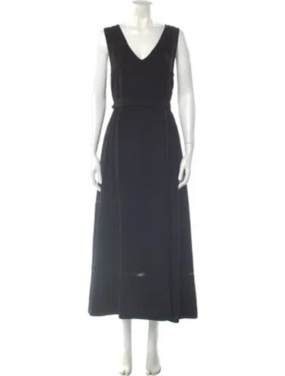Pre-owned La Ligne V-neck Long Dress W/ Tags In Gray