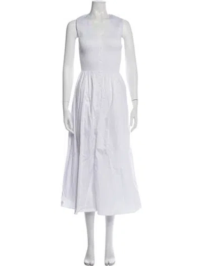 Pre-owned La Ligne V-neck Long Dress W/ Tags In White