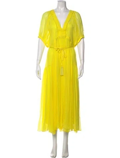 Pre-owned La Ligne V-neck Long Dress In Yellow