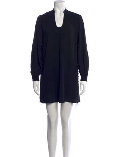 Pre-owned La Ligne V-neck Mini Dress In Black