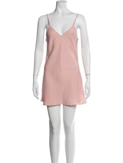 Pre-owned La Ligne V-neck Mini Dress In Pink