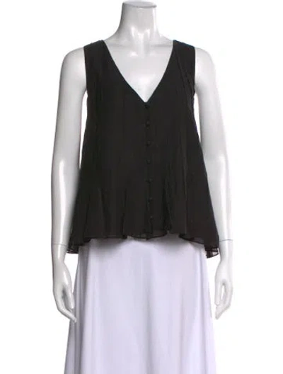 Pre-owned La Ligne V-neck Sleeveless Blouse W/ Tags In Gray