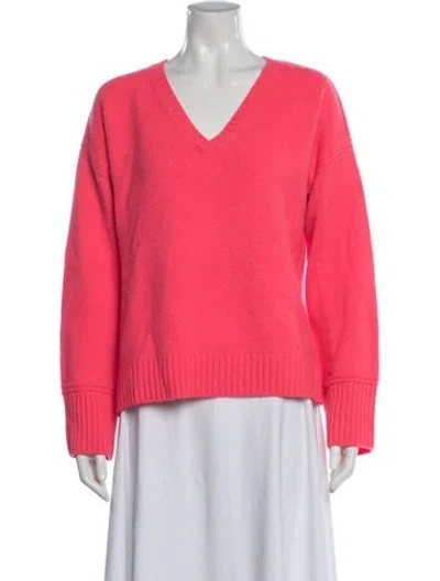 Pre-owned La Ligne V-neck Sweater In Pink