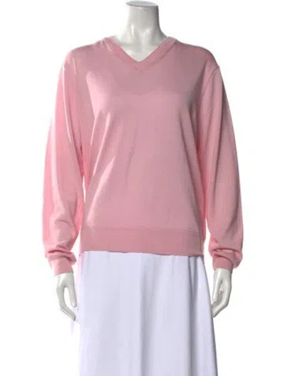 Pre-owned La Ligne V-neck Sweater In Pink