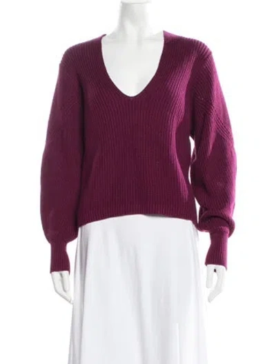 Pre-owned La Ligne V-neck Sweater In Purple