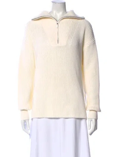 Pre-owned La Ligne V-neck Sweater In White