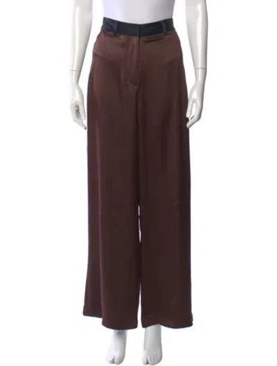 Pre-owned La Ligne Wide Leg Pants In Brown