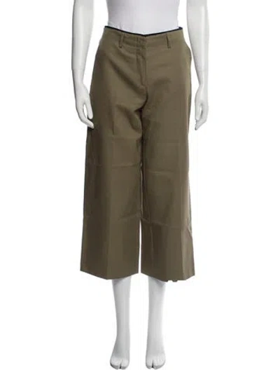 Pre-owned La Ligne Wide Leg Pants In Green