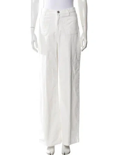 Pre-owned La Ligne Wide Leg Pants In White