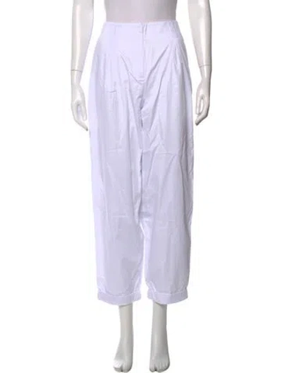 Pre-owned La Ligne Wide Leg Pants In White
