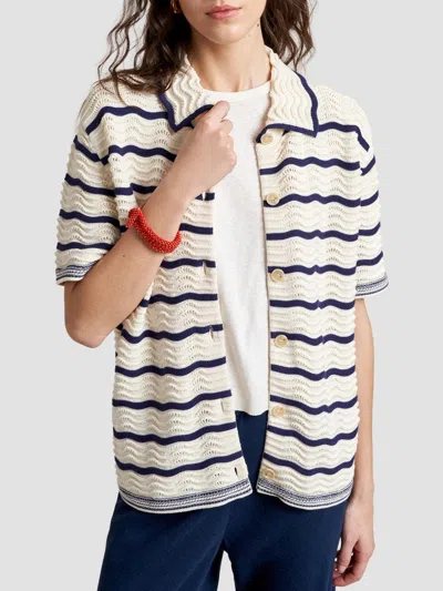 La Ligne Women's Alex Shirt In Ecru Navy