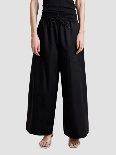 La Ligne Cotton Wide-leg Pants In Black