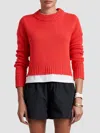 La Ligne Solid Mini Marin Sweater In Red