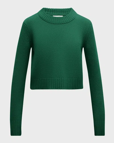 La Ligne Wool Cashmere Solid Mini Marin Sweater In Emerald