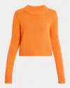 La Ligne Wool Cashmere Solid Mini Marin Sweater In Persimmon