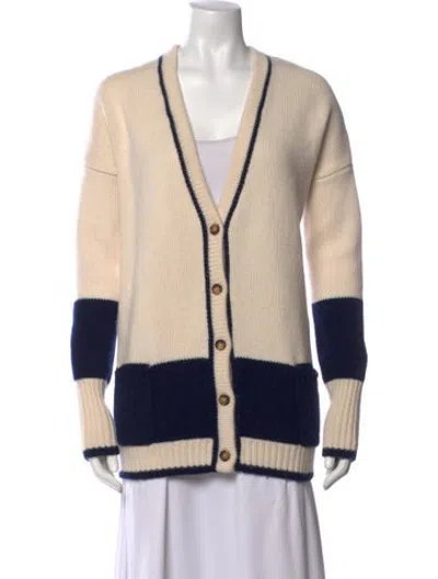 Pre-owned La Ligne Wool Colorblock Pattern Sweater In Blue
