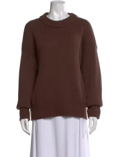 Pre-owned La Ligne Wool Crew Neck Sweater In Brown