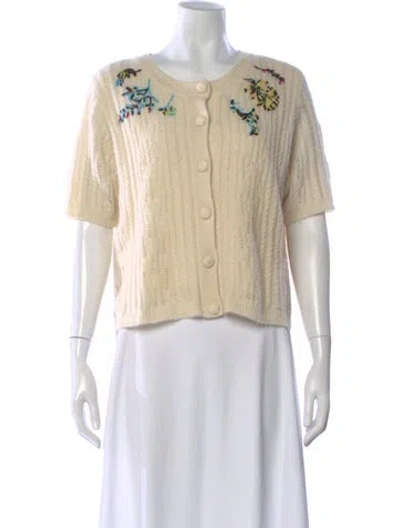 Pre-owned La Ligne Wool Floral Print Sweater In Neutral