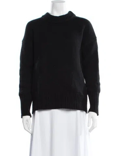 Pre-owned La Ligne Wool Mock Neck Sweater In Black