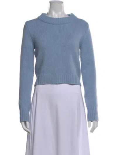 Pre-owned La Ligne Wool Mock Neck Sweater In Blue