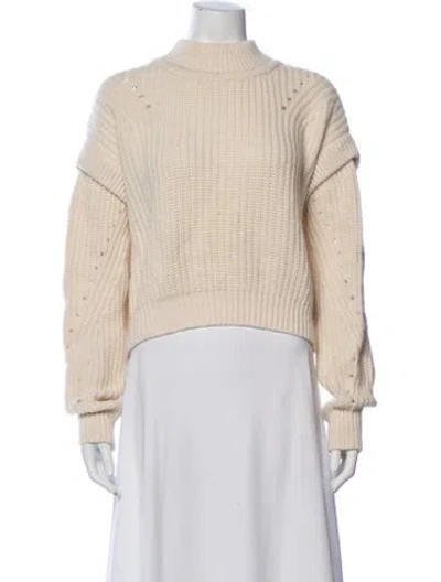 Pre-owned La Ligne Wool Mock Neck Sweater In Neutral