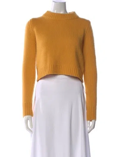Pre-owned La Ligne Wool Mock Neck Sweater In Yellow