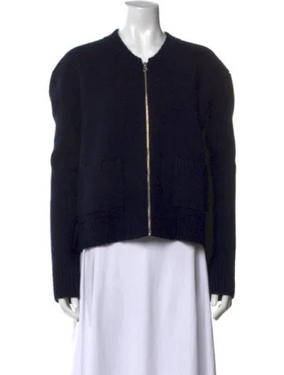 Pre-owned La Ligne Wool Open Front Sweater In Black