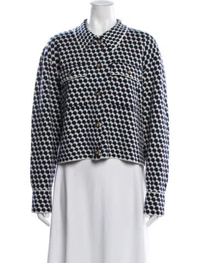 Pre-owned La Ligne Wool Patterned Jacket In Blue