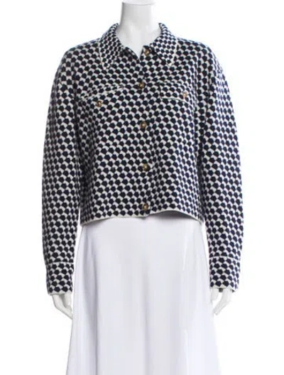 Pre-owned La Ligne Wool Printed Sweater In White