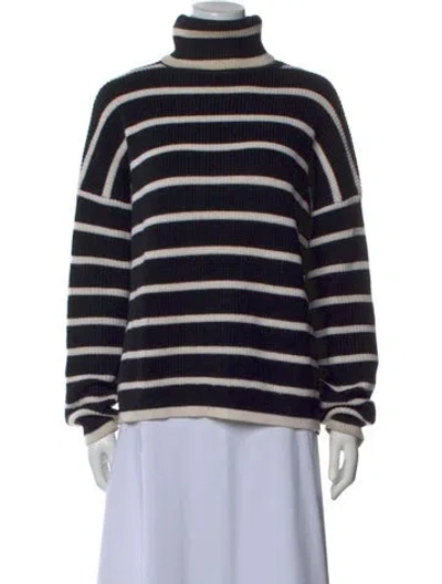 Pre-owned La Ligne Wool Striped Sweater In Black