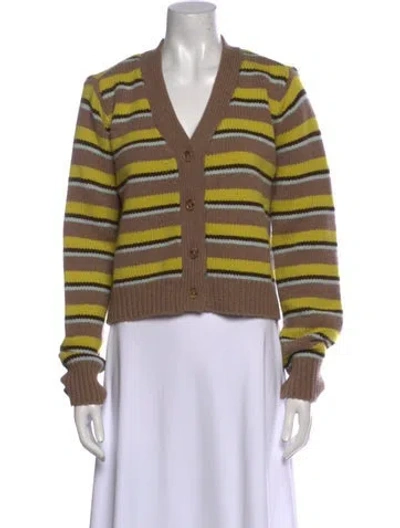 Pre-owned La Ligne Wool Striped Sweater In Brown