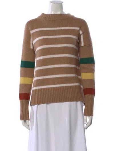 Pre-owned La Ligne Wool Striped Sweater In Brown