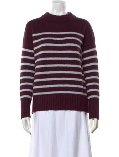 Pre-owned La Ligne Wool Striped Sweater In Burgundy