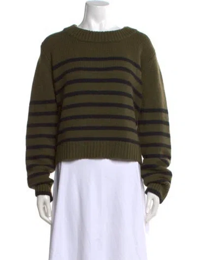Pre-owned La Ligne Wool Striped Sweater In Green