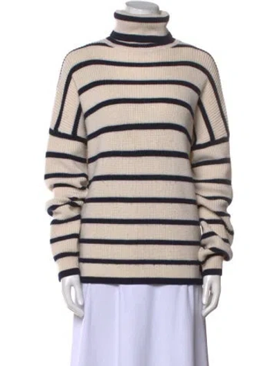 Pre-owned La Ligne Wool Striped Sweater In White