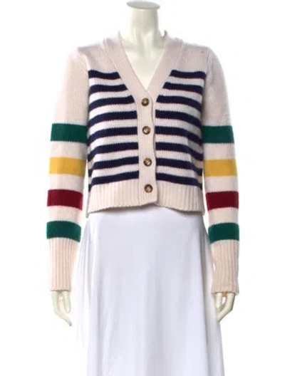 Pre-owned La Ligne Wool Striped Sweater In White