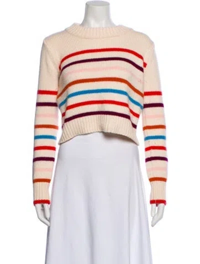 Pre-owned La Ligne Wool Striped Sweater In White