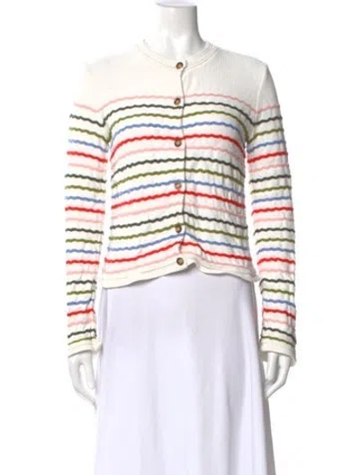 Pre-owned La Ligne Wool Striped Sweater In White