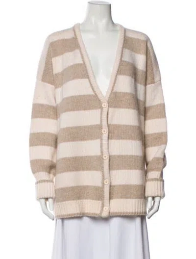 Pre-owned La Ligne Wool Striped Sweater In White