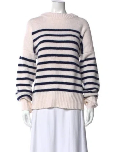 Pre-owned La Ligne Wool Striped Sweater In White