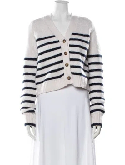 Pre-owned La Ligne Wool Striped Sweater In White