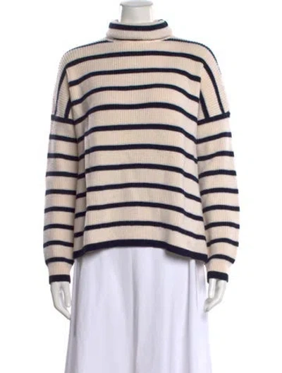 Pre-owned La Ligne Wool Striped Sweater In White