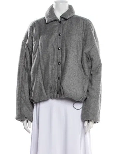Pre-owned La Ligne Wool Tweed Pattern Jacket In Gray