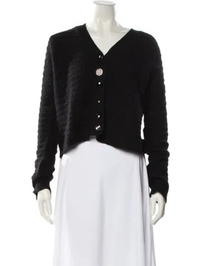 Pre-owned La Ligne Wool V-neck Sweater In Black