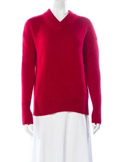 Pre-owned La Ligne Wool V-neck Sweater In Red