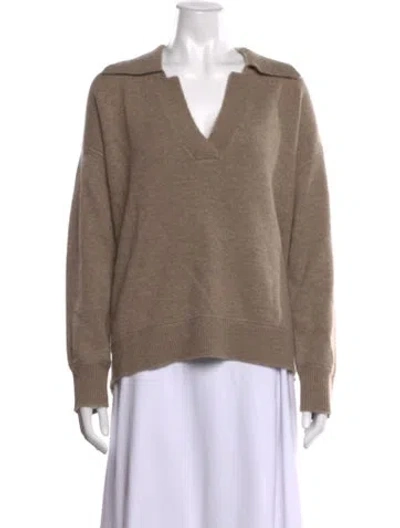 Pre-owned La Ligne Wool V-neck Sweater W/ Tags In Neutrals