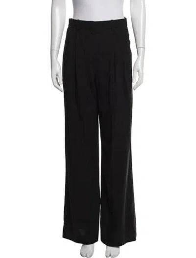 Pre-owned La Ligne Wool Wide Leg Pants In Black