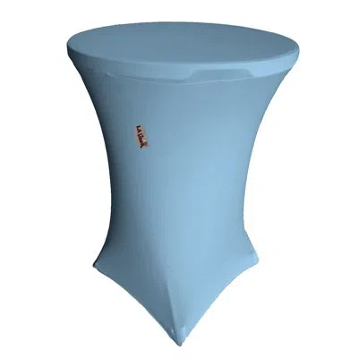 La Linen Round Tablecloth In Blue Light