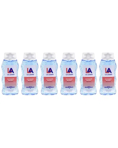 L.a. Looks Unisex 20oz Extreme Sport Hold 10 Plus Level Hair Gel - Pack Of 6 In Blue