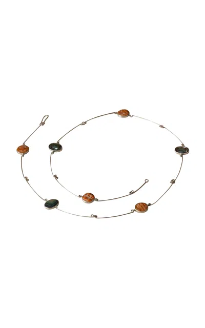 La Ma R Shell Sterling Silver Body Chain In Multi